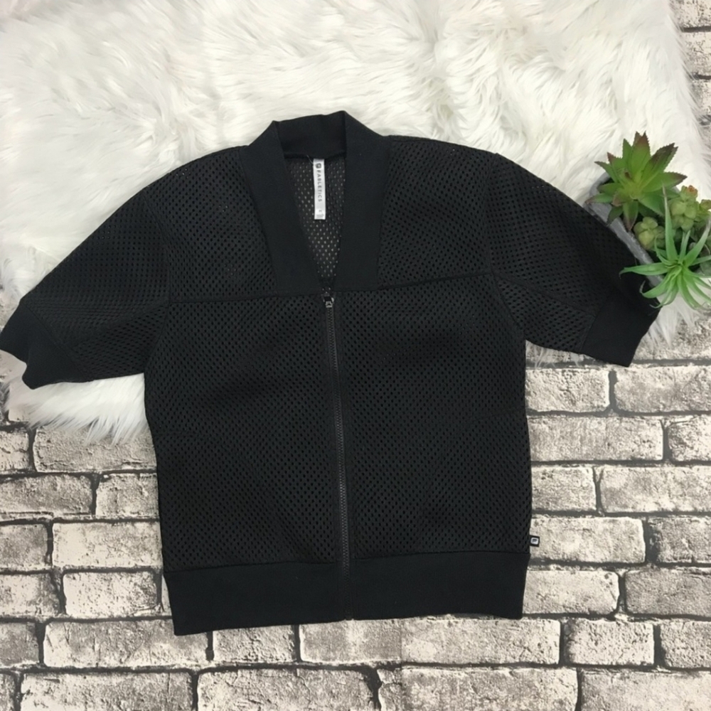 Fabletics Mesh Workout Zip Up ShortSleeve Hoodie